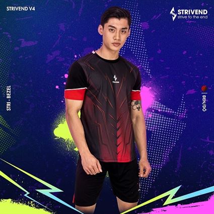 Áo Không Logo Bulbal Strivend V4 Đen Đỏ
